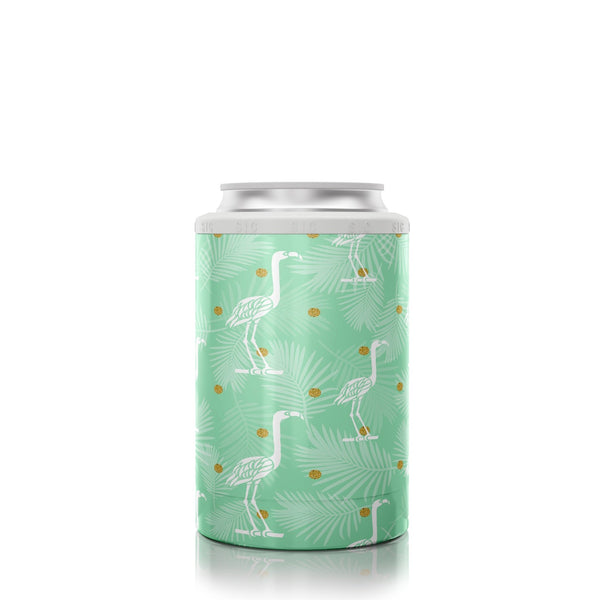 12 oz. Can Cooler Green Flamingos - SIC Lifestyle