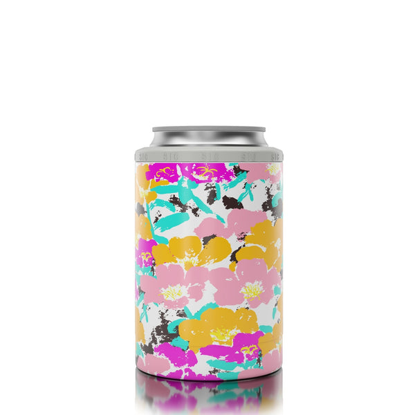 12 oz. SIC® Can Cooler Black & Pink Flower - SIC Lifestyle