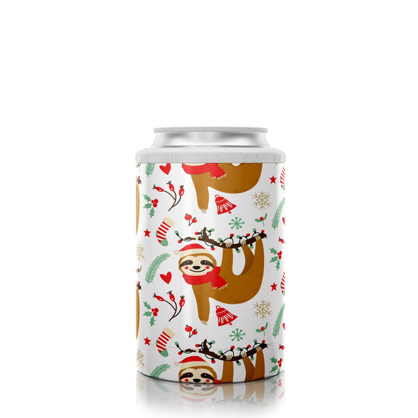 12 oz. SIC® Can Cooler Festive Sloths - SIC Lifestyle