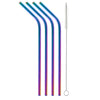 Metallic Rainbow Bent Stainless Steel Straw (4 pack) - SIC Lifestyle