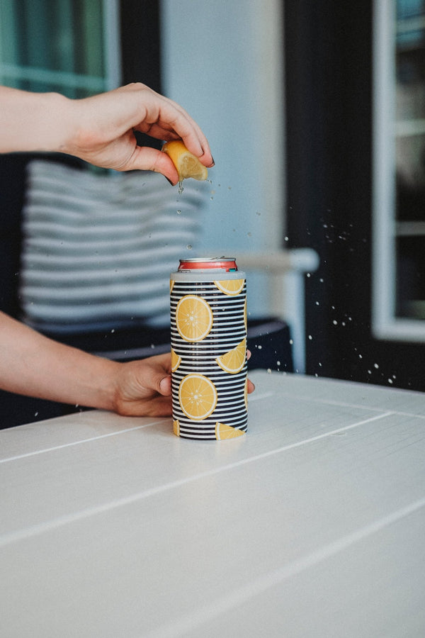 SIC® Slim Can Cooler Lemon Stripes - SIC Lifestyle