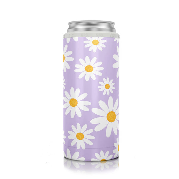 SIC® Slim Can Cooler Purple Daisy - SIC Lifestyle